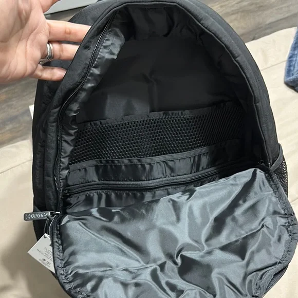 PINK Victoria's Secret Black Quilted Backpack with Reflective Stripes - Picture 6 of 6